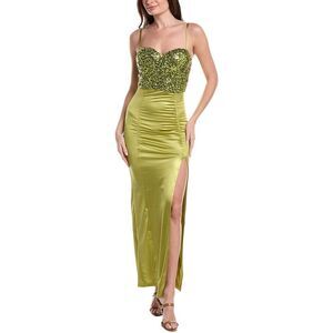 Marion Womens Sequin Maxi Dress, Green